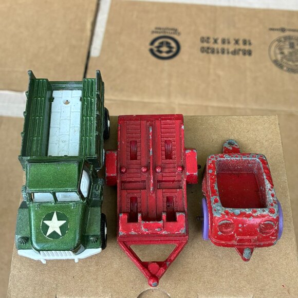 Vintage TOOTSIETOY Tootsie Toy Deuce Half Truck & Trailer Army 1960's 1970's Lot - Picture 4 of 10